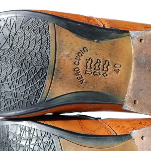 Vero Cuoio NIKE Collection Brown Leather Dress Shoes Loafers Slip On Mens Sz 40 - Picture 11 of 15